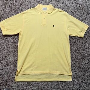 Perlis Men's Yellow Polo Shirt With Fleur De Lis Size Large